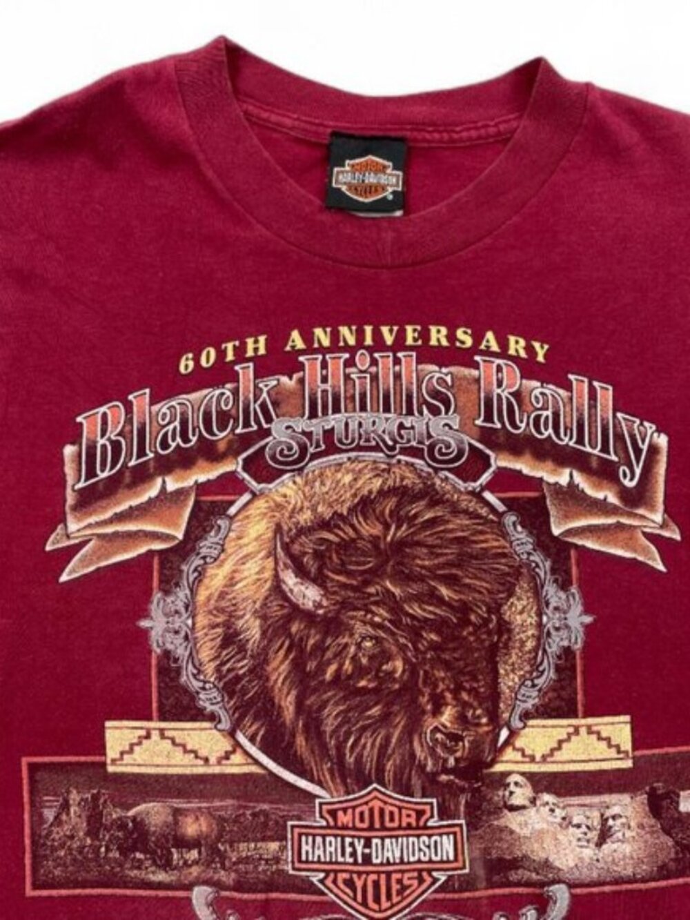 Harley Davidson Vintage 2000 Sturgis 60th Bison Motorcycle Biker T-Shirt Men's S